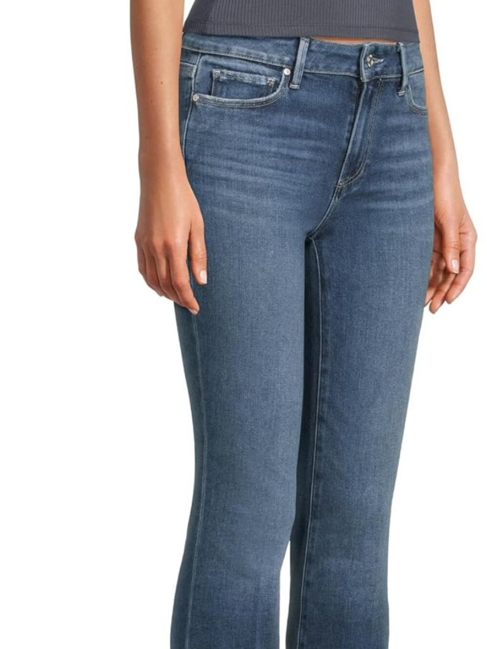 PAIGE High Rise Manhattan Boot Cut Jeans in Novelist